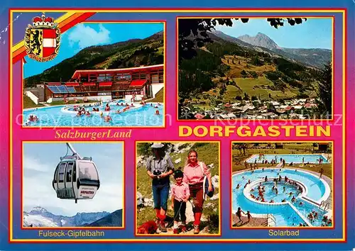 AK / Ansichtskarte Dorfgastein Salzburger Land Fulseck Gipfelbahn Panorama Freibad mit Solarium Dorfgastein