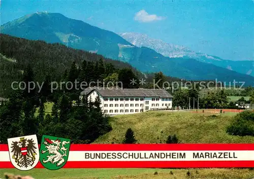 AK / Ansichtskarte Mariazell_Steiermark Bundesschullandheim mit Gemeindealpe und oetscher Mariazell_Steiermark