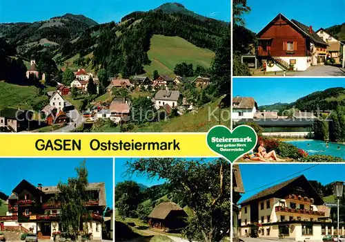 AK / Ansichtskarte Gasen Panorama Ortsmotive Gasthaus Gasen
