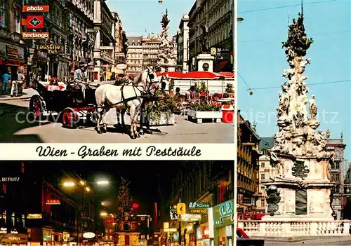 AK / Ansichtskarte Wien Graben mit Pestsaeule Fiaker Wien
