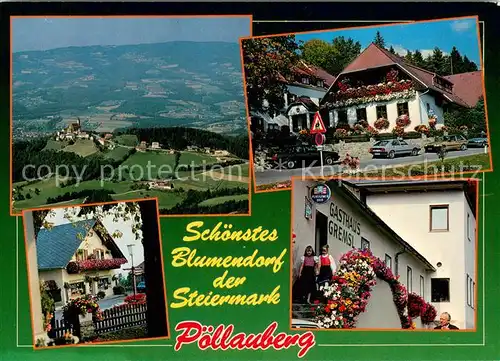 AK / Ansichtskarte Poellauberg Fliegeraufnahme Gotische Wallfahrtskirche Gasthaus Gremsl Poellauberg