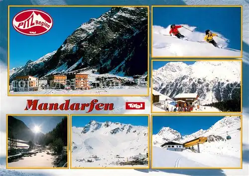 AK / Ansichtskarte Mandarfen_Pitztal St Leohnhard Skifahrer Panorama Bergstation Mandarfen Pitztal