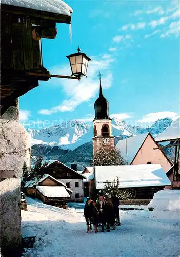AK / Ansichtskarte Fiss_Tirol Dorfmotiv mit Kirche Fiss_Tirol
