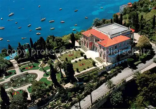 AK / Ansichtskarte Saint Jean Cap Ferrat Musee Ephrussi de Rothschild Vue aerienne avec jardin a la Francaise Saint Jean Cap Ferrat