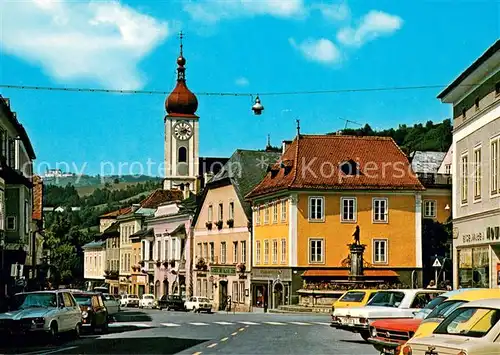AK / Ansichtskarte Waidhofen_Ybbs Unterer Stadtplatz mit Sonntagberg Waidhofen Ybbs