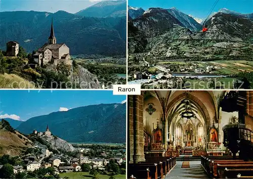 AK / Ansichtskarte Raron_VS Kirche Inneres Panorama Seilbahn Raron_VS