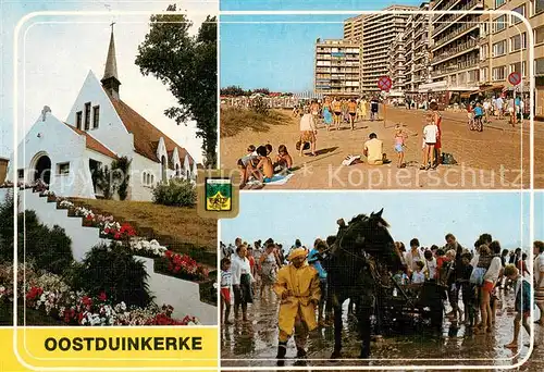 AK / Ansichtskarte Oostduinkerke Kirche Strand Wattfahrt Oostduinkerke