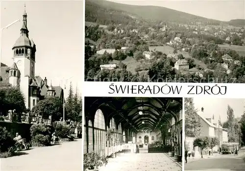 AK / Ansichtskarte Swieradow_Zdroj_Bad_Flinsberg Dom Zdrojowy Widok ogolny Hala Spacerowa Ulica Boleslawa Bieruta Swieradow_Zdroj