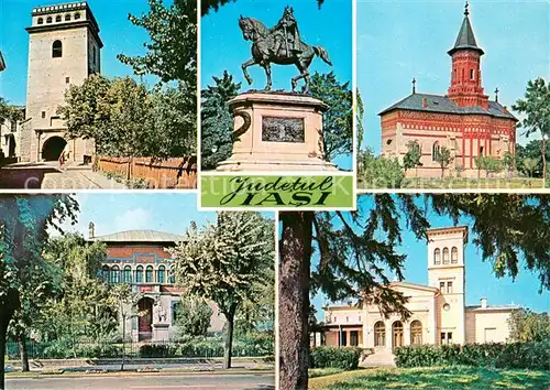 AK / Ansichtskarte Iasi la tour de Galia La statue dEtienne le Grand Eglise Saint George Ecole generale Gh Asachi La maison Mihail Sadoveanu Iasi
