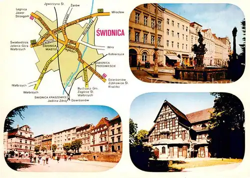 AK / Ansichtskarte Swidnica Rynek studnia z Neptunem Plac Wolnosci Kosciol Pokoju Swidnica