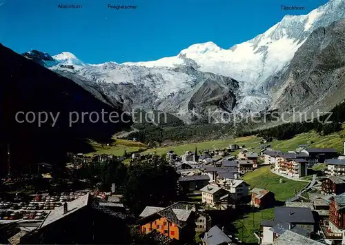 AK / Ansichtskarte Saas Fee mit Allalinhorn Alphubel Taeschhorn Saas Fee