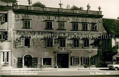 AK / Ansichtskarte Horn_Niederoesterreich Bezirksgericht Sgrafittohaus Horn_Niederoesterreich