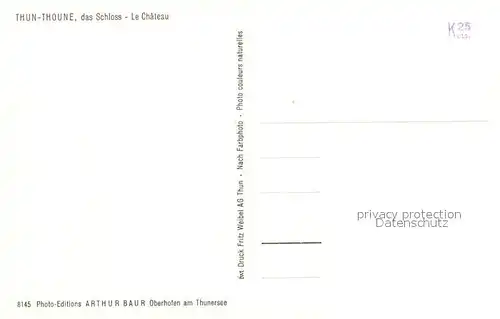 AK / Ansichtskarte Thun_BE Das Schloss Thun_BE