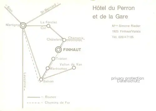 AK / Ansichtskarte Finhaut Hotel du Perron Gare Finhaut