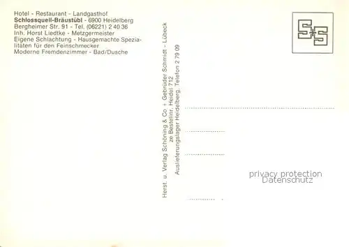 AK / Ansichtskarte Heidelberg_Neckar Br?ust?bl  Heidelberg Neckar