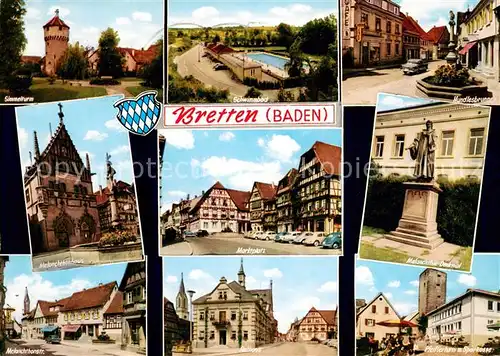 AK / Ansichtskarte Bretten_Baden Simmelturm Melanchthornstrasse Pfeifferturm Bretten_Baden
