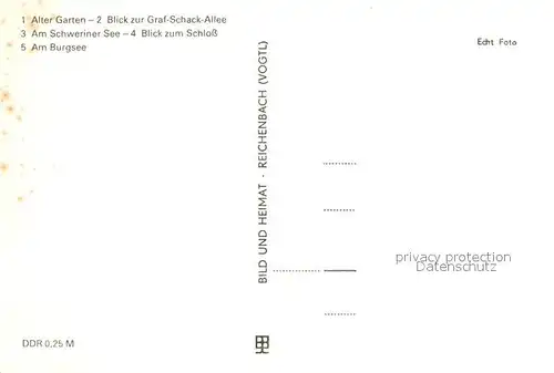 AK / Ansichtskarte Schwerin_Mecklenburg Graf Schack Allee Schloss Burgsee Schwerin_Mecklenburg