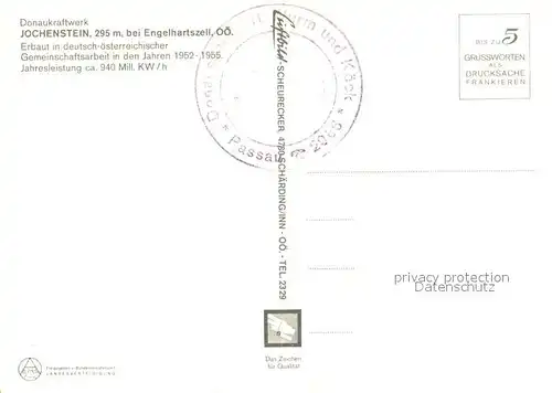 AK / Ansichtskarte Jochenstein_Niederbayern Fliegeraufnahme Donaukraftwerk Jochenstein_Niederbayern