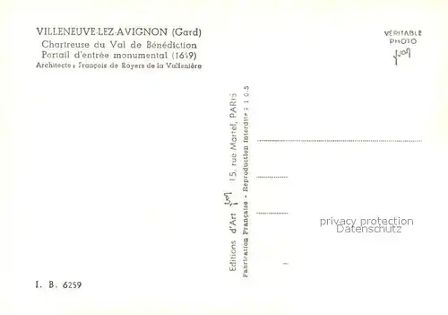 AK / Ansichtskarte Villeneuve les Avignon Chartreuse du Val de Benediction Villeneuve les Avignon