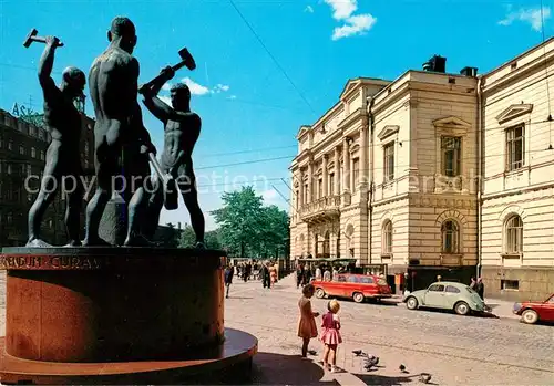 AK / Ansichtskarte Helsinki Die drei Schmiede und das Alte Studentenhaus Helsinki