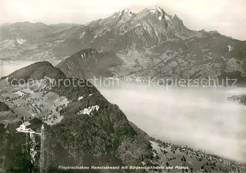 AK / Ansichtskarte Pilatus Fliegeraufnahme Hametschwand mit B?rgenstockhotels Pilatus