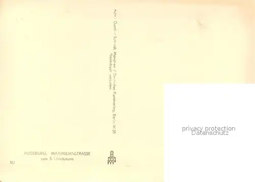 AK / Ansichtskarte Augsburg Maximilianstrasse vom St. Urlichsturm Augsburg