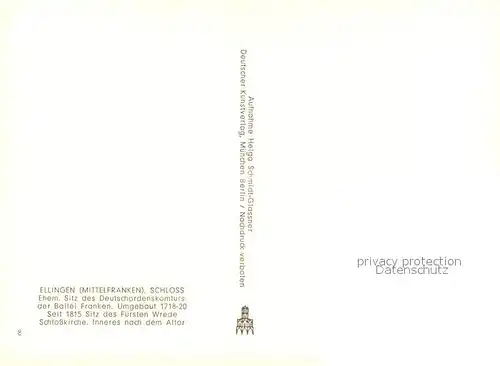 AK / Ansichtskarte Ellingen_Bayern Schlosskirche Ellingen Bayern