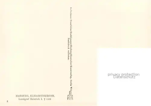 AK / Ansichtskarte Marburg_Lahn Elisabethkirche Landgraf Heinrich Marburg_Lahn