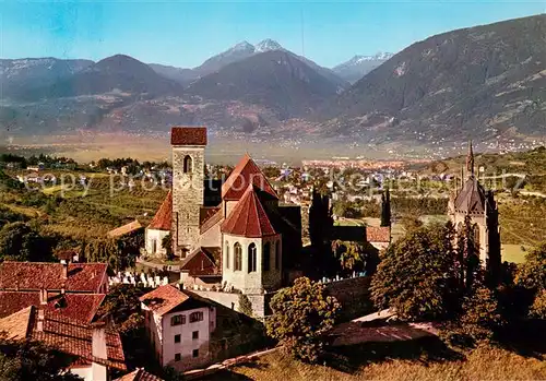 AK / Ansichtskarte Scena gegen Laugenspitzen bei Meran Scena