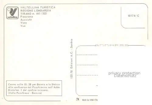 AK / Ansichtskarte Tirano Panorama Tirano