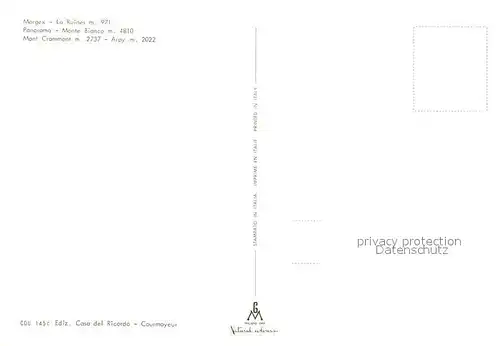 AK / Ansichtskarte Morgex La Ruines Panorama Monte Bianco Mont Crammont 