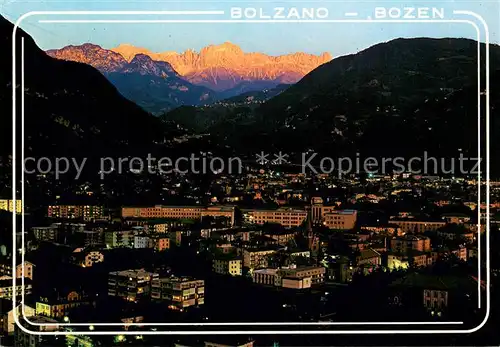 AK / Ansichtskarte Bozen_Suedtirol Panorama mit Rosengarten Bozen Suedtirol