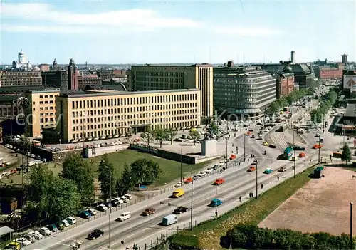 AK / Ansichtskarte Helsinki Mannerheimintie Eduskuntatalolta Erottajalle Helsinki