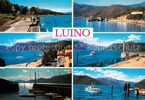 AK / Ansichtskarte Luino Hafen Promenade Luino