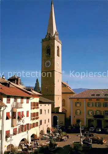 AK / Ansichtskarte Kaltern_Weinstrasse_Tirol Dorfplatz mit Pfarrkirche Kaltern_Weinstrasse_Tirol