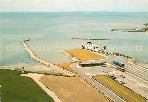 AK / Ansichtskarte Harpelunde Taars Faergehavn Fliegeraufnahme 