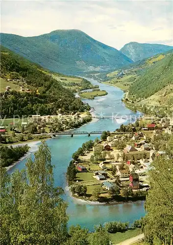 AK / Ansichtskarte Gudbrandsdalen Otta Fliegeraufnahme Gudbrandsdalen