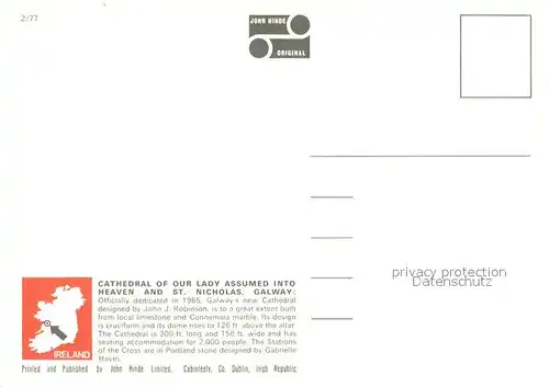 AK / Ansichtskarte Galway_Galway Cathedral of Our Lady assumed into Heaven and St Nicholas Galway Galway