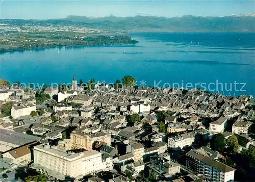 AK / Ansichtskarte Morges Vue aerienne de la Ville et du Lac Leman Morges