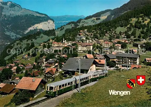 AK / Ansichtskarte Wengen_BE Wengernalpbahn Panorama Wengen_BE