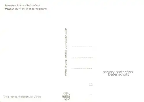 AK / Ansichtskarte Wengen_BE Wengernalpbahn Panorama Wengen_BE