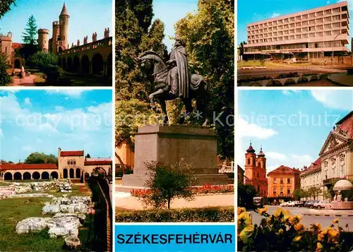 AK / Ansichtskarte Szekesfehervar Telansichten Schloss Statue Szekesfehervar