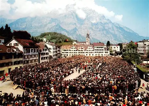 AK / Ansichtskarte Glarus_GL Landsgemeinde mit Wiggis Glarus_GL