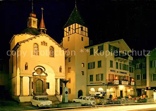 AK / Ansichtskarte Brig_VS Kapelle St. Sebastian Chavezbrunnen Hotel du Commerce  Brig_VS