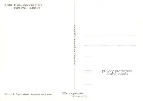 AK / Ansichtskarte Brig_VS Stockalperschloss Fussh?rner Riederhorn Brig_VS