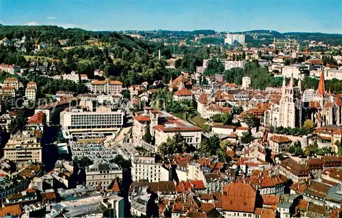 AK / Ansichtskarte Lausanne_VD Fliegeraufnahme mit Kirche Lausanne VD