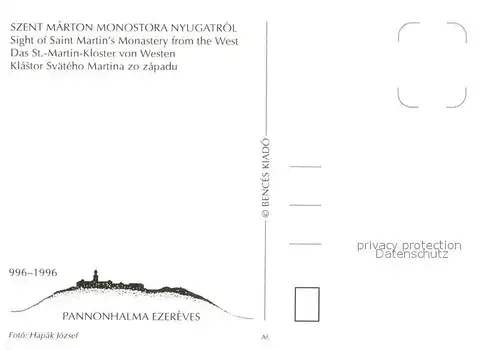 AK / Ansichtskarte Pannonhalma Szent Marton Monostora Nyugatrol Pannonhalma