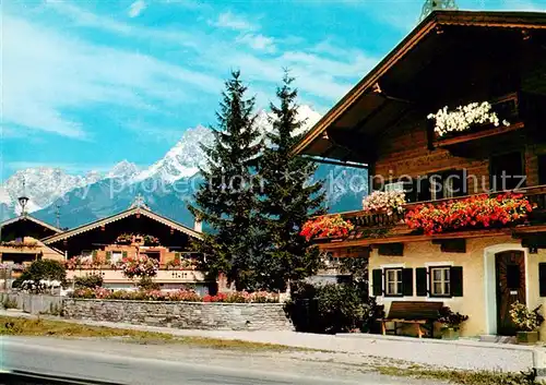 AK / Ansichtskarte St_Johann_Tirol H?user mit Wilden Kaiser St_Johann_Tirol