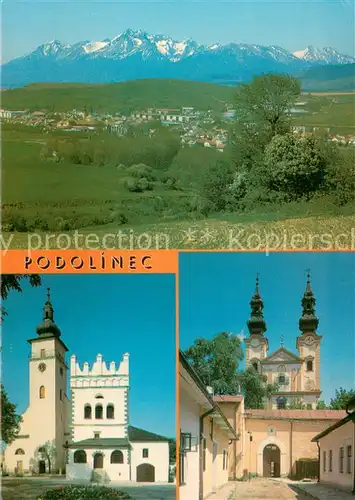AK / Ansichtskarte Podolinec Panorama Gebirge Kirche 