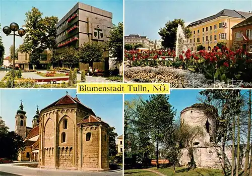 AK / Ansichtskarte Tulln_Donau Rathaus Hauptplatz Kirche mit Karner Stadtturm Stadtmauer Tulln Donau